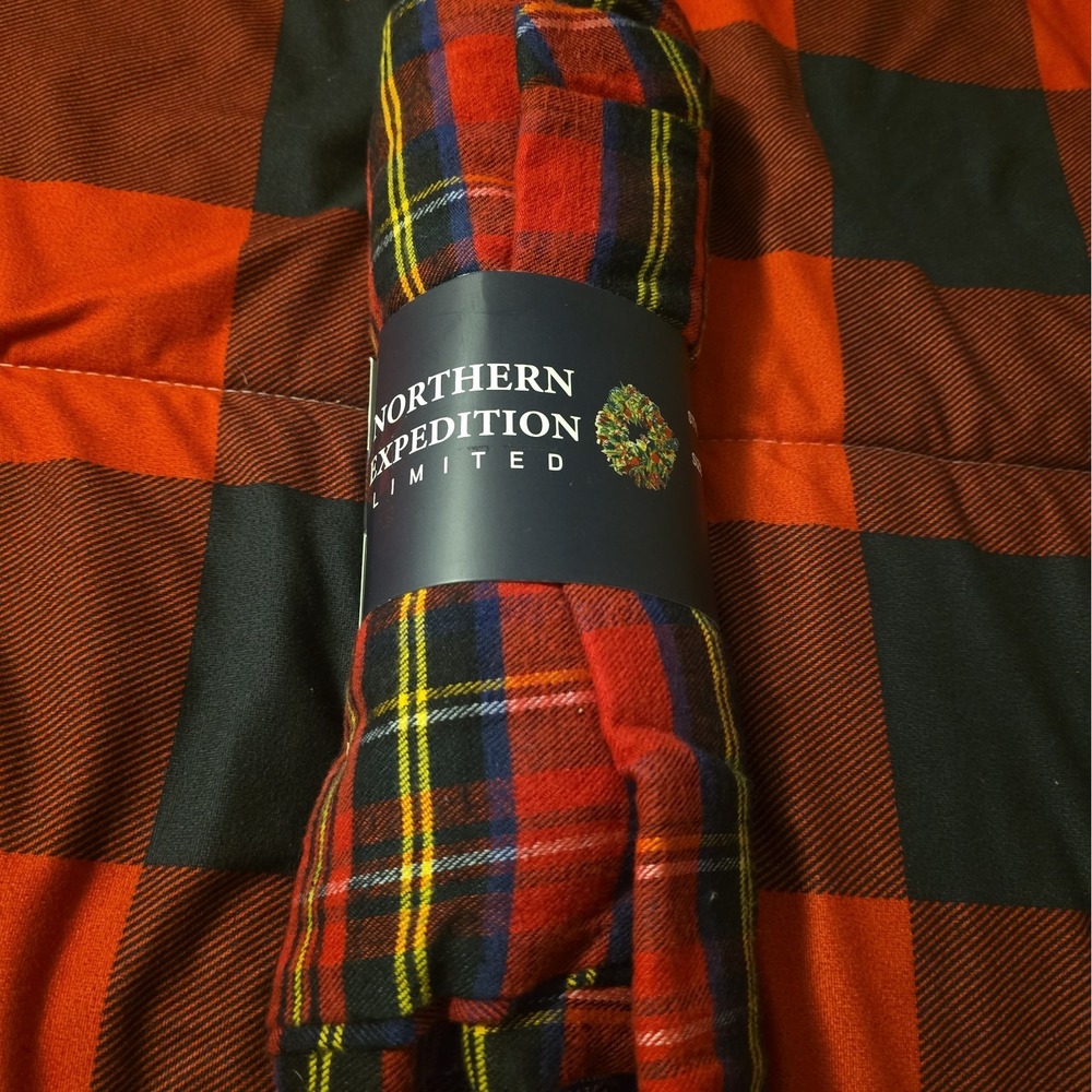 Northern Expedition Limited Red/Blue Plaid Flannel Men's M Pajama Pants